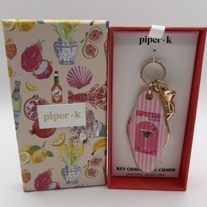 Piper K Espresso Martini Keychain Bag Charm Summer Gift Cocktail Fun